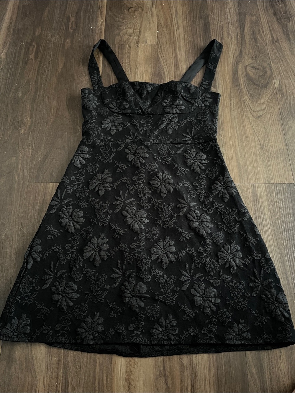 SHEIN Black Floral A-Line Mini Dress